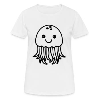 Qualle - Frauen T-Shirt atmungsaktiv - Weiß - Vorne - AI Model Female 172 dark (172cm)