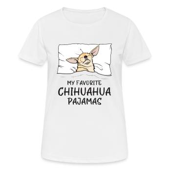 Schlafanzug Chihuahua Hund Schlafshirt - Frauen T-Shirt atmungsaktiv - Weiß - Vorne - AI Model Female 172 dark (172cm)