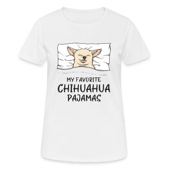 Schlafanzug Chihuahua Hund Schlafshirt - Frauen T-Shirt atmungsaktiv - Weiß - Vorne - AI Model Female 172 dark (172cm)