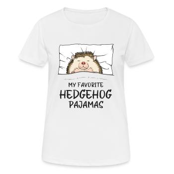 Schlafanzug Igel Schlafshirt - Frauen T-Shirt atmungsaktiv - Weiß - Vorne - AI Model Female 172 dark (172cm)