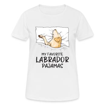 Schlafanzug Labrador Hund Schlafshirt - Frauen T-Shirt atmungsaktiv - Weiß - Vorne - AI Model Female 172 dark (172cm)