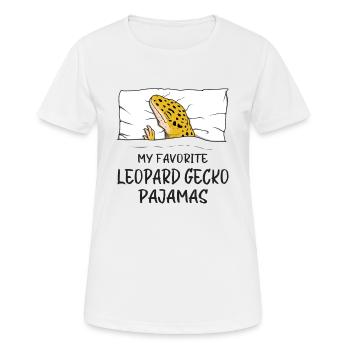 Schlafanzug Leopardgecko Eidechse Schlafshirt - Frauen T-Shirt atmungsaktiv - Weiß - Vorne - AI Model Female 172 dark (172cm)