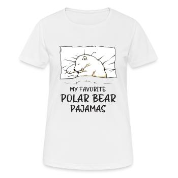 Schlafanzug Eisbär Polarbär Schlafshirt - Frauen T-Shirt atmungsaktiv - Weiß - Vorne - AI Model Female 172 dark (172cm)