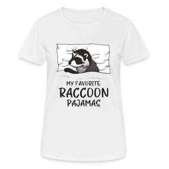 Schlafanzug Waschbär Schlafshirt - Frauen T-Shirt atmungsaktiv - Weiß - Vorne - AI Model Female 172 dark (172cm)