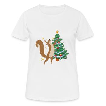 arbre de Noël arbre de Noël écureuil Noël - T-shirt respirant Femme - blanc - Devant - AI Model Female 172 dark (172cm)