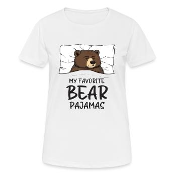 Braunbär Schlafanzug Schlafshirt Bär - Frauen T-Shirt atmungsaktiv - Weiß - Vorne - AI Model Female 172 dark (172cm)