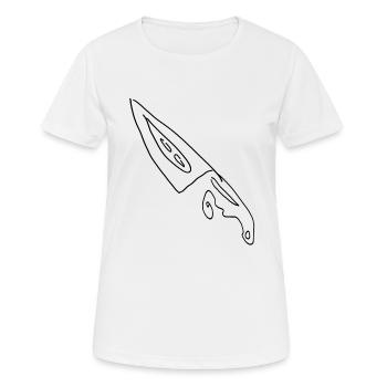 Couteau - T-shirt respirant Femme - blanc - Devant - AI Model Female 172 dark (172cm)