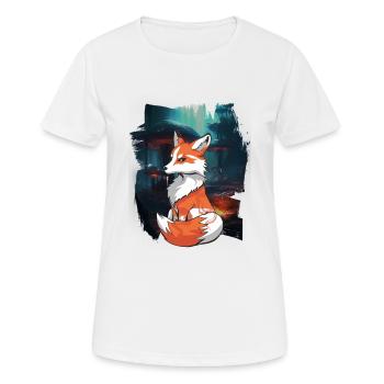 Renard, Renards, Forêt, Conte de fées, Conte, Personnage, Enfant - T-shirt respirant Femme - blanc - Devant - AI Model Female 172 dark (172cm)
