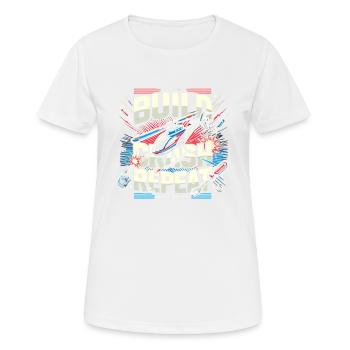 Bau-Crash-Wiederholung - Frauen T-Shirt atmungsaktiv - Weiß - Vorne - AI Model Female 172 dark (172cm)