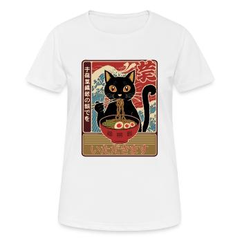 Katze Ramen Nudeln Japanische Ramen Kawaii Katze - Frauen T-Shirt atmungsaktiv - Weiß - Vorne - AI Model Female 172 dark (172cm)