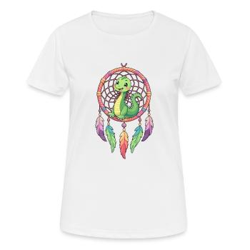 Attrape-rêves dinosaure - T-shirt respirant Femme - blanc - Devant - AI Model Female 172 dark (172cm)