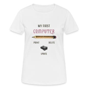 Mon premier ordinateur old school - T-shirt respirant Femme - blanc - Devant - AI Model Female 172 dark (172cm)