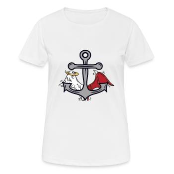 Anker Seefahrt Seemann okkult spirituell - Frauen T-Shirt atmungsaktiv - Weiß - Vorne - AI Model Female 172 dark (172cm)