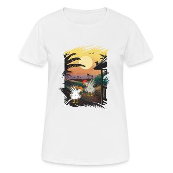 Mexiko Huhn Hühner Farm Geflügel Wilder Westen - Frauen T-Shirt atmungsaktiv - Weiß - Vorne - AI Model Female 172 dark (172cm)