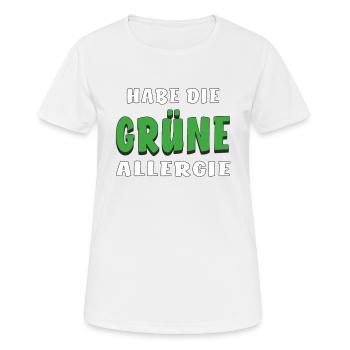 HABE DIE GRÜNE ALLERGIE - Frauen T-Shirt atmungsaktiv - Weiß - Vorne - AI Model Female 172 dark (172cm)