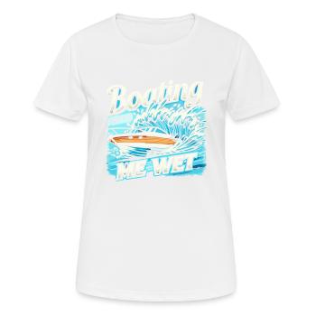 Bootfahren macht mich nass - Frauen T-Shirt atmungsaktiv - Weiß - Vorne - AI Model Female 172 dark (172cm)