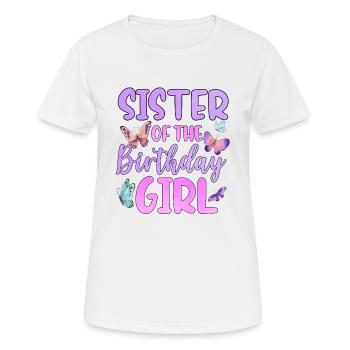 Sœur de la fille d’anniversaire - T-shirt respirant Femme - blanc - Devant - AI Model Female 172 dark (172cm)