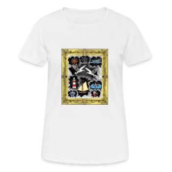 Marins marins des Maritimes - T-shirt respirant Femme - blanc - Devant - AI Model Female 172 dark (172cm)