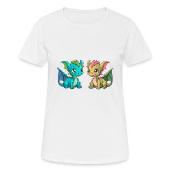 Drache Drachen Kind Kinder Fabelwesen Märchen - Frauen T-Shirt atmungsaktiv - Weiß - Vorne - AI Model Female 172 dark (172cm)