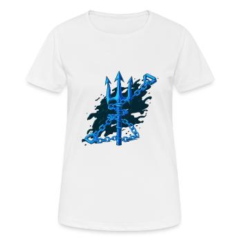 KETTEN UM DEN DREIZACK GEWICKELT - Frauen T-Shirt atmungsaktiv - Weiß - Vorne - AI Model Female 172 dark (172cm)