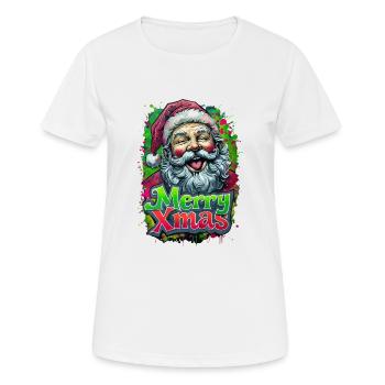 Merry Xmas lustiger Santa - Frauen T-Shirt atmungsaktiv - Weiß - Vorne - AI Model Female 172 dark (172cm)
