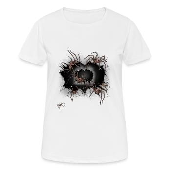 Halloween Spiders Spider Spiders Phobia Panic - Women's Breathable T-Shirt - white - Front - AI Model Female 172 dark (172cm)