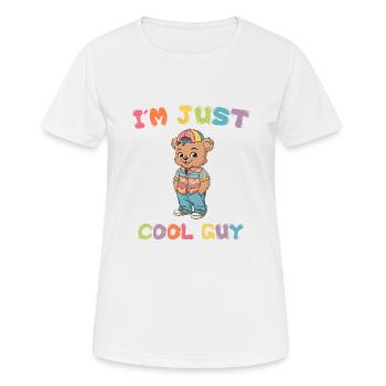 je suis juste un mec cool Tedybär Bär - T-shirt respirant Femme - blanc - Devant - AI Model Female 172 dark (172cm)