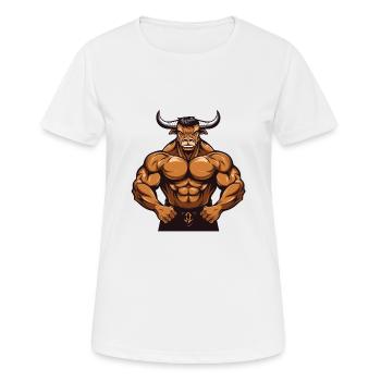 Taureau Taureau Fitness - T-shirt respirant Femme - blanc - Devant - AI Model Female 172 dark (172cm)