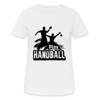Play Handball - Women's Breathable T-Shirt - white - Front - AI Model Female 172 dark (172cm)