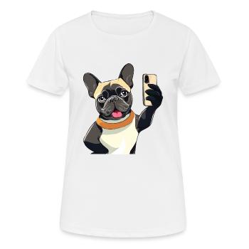 SMARTPHONE POUR CHIEN - T-shirt respirant Femme - blanc - Devant - AI Model Female 172 dark (172cm)