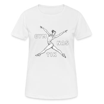 GYMNASTIK - Frauen T-Shirt atmungsaktiv - Weiß - Vorne - AI Model Female 172 dark (172cm)