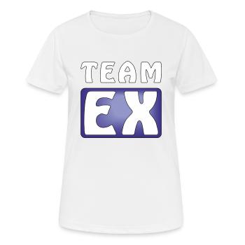 TEAM EX - Frauen T-Shirt atmungsaktiv - Weiß - Vorne - AI Model Female 172 dark (172cm)