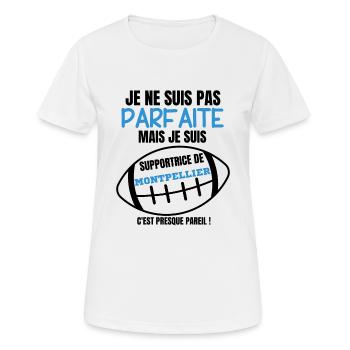 Supportrice Parfaite Montpellier Rugby - T-shirt respirant Femme - blanc - Devant - AI Model Female 172 dark (172cm)