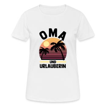 Vacancier Grand-mère Mamie - T-shirt respirant Femme - blanc - Devant - AI Model Female 172 dark (172cm)