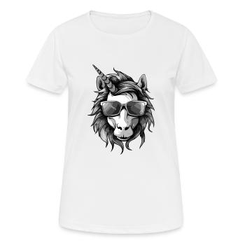 Einhorn Kopf - Frauen T-Shirt atmungsaktiv - Weiß - Vorne - AI Model Female 172 dark (172cm)