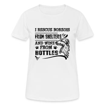 I Rescue Borzois From Shelters - Women's Breathable T-Shirt - white - Front - AI Model Female 172 dark (172cm)
