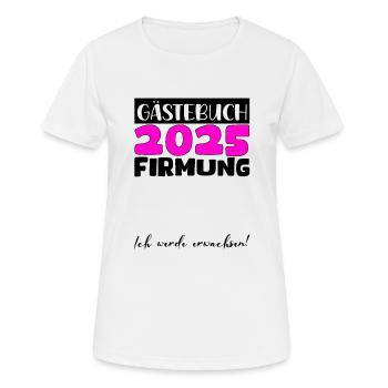 Confirmation 2025 Guest Book Gift Girls Boys - Women's Breathable T-Shirt - white - Front - AI Model Female 172 dark (172cm)