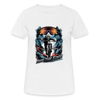 SURFEZ SUR LE BORD - T-shirt respirant Femme - blanc - Devant - AI Model Female 172 dark (172cm)