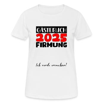 Confirmation 2025 Guest Book Gift Girls Boys - Women's Breathable T-Shirt - white - Front - AI Model Female 172 dark (172cm)