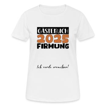 Confirmation 2025 Guest Book Gift Girls Boys - Women's Breathable T-Shirt - white - Front - AI Model Female 172 dark (172cm)