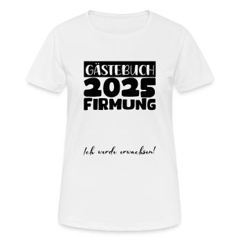 Confirmation 2025 Guest Book Gift Girls Boys - Women's Breathable T-Shirt - white - Front - AI Model Female 172 dark (172cm)