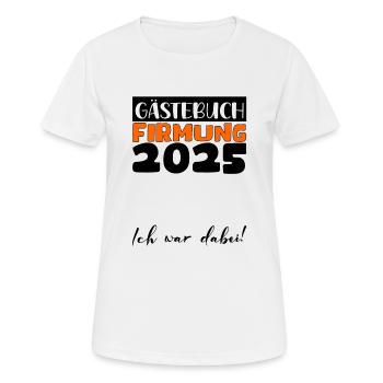 Confirmation 2025 livre d'or cadeau filles garçons - T-shirt respirant Femme - blanc - Devant - AI Model Female 172 dark (172cm)