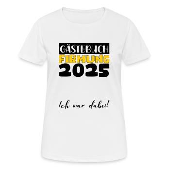 Confirmation 2025 livre d'or cadeau filles garçons - T-shirt respirant Femme - blanc - Devant - AI Model Female 172 dark (172cm)