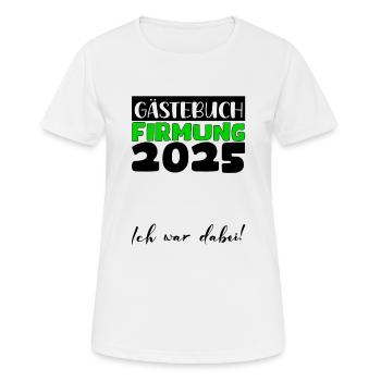 Confirmation 2025 livre d'or cadeau filles garçons - T-shirt respirant Femme - blanc - Devant - AI Model Female 172 dark (172cm)