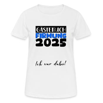 Confirmation 2025 livre d'or cadeau filles garçons - T-shirt respirant Femme - blanc - Devant - AI Model Female 172 dark (172cm)