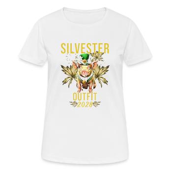 Silvester Outfit 2028 - Frauen T-Shirt atmungsaktiv - Weiß - Vorne - AI Model Female 172 dark (172cm)