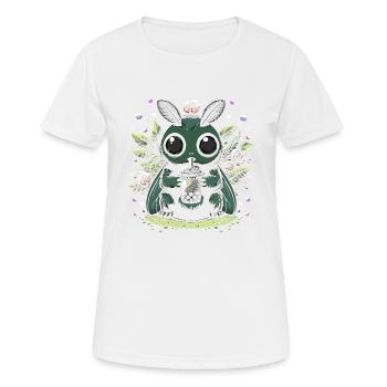 Thé à bulles Mothman - T-shirt respirant Femme - blanc - Devant - AI Model Female 172 dark (172cm)