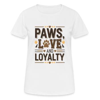 Amour et loyauté avec Little Paws - T-shirt respirant Femme - blanc - Devant - AI Model Female 172 dark (172cm)