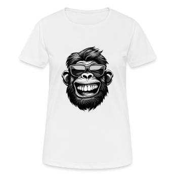 Fête drôle de tête de singe - T-shirt respirant Femme - blanc - Devant - AI Model Female 172 dark (172cm)
