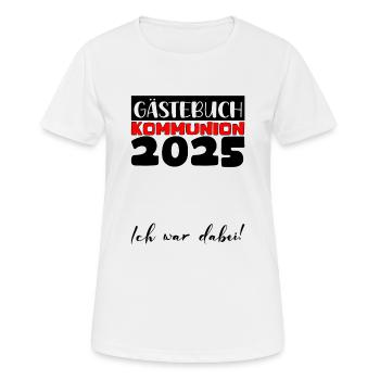 Communion 2025 Guest Book Gift Girls Boys - Women's Breathable T-Shirt - white - Front - AI Model Female 172 dark (172cm)